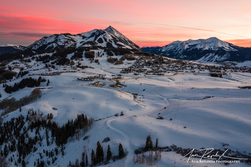 Blue hour transitioning from golden hour